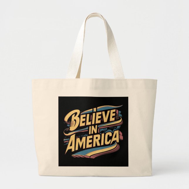 Glauben Sie an Amerika Patriotic Tote Bag" Jumbo Stoffbeutel (Vorne)