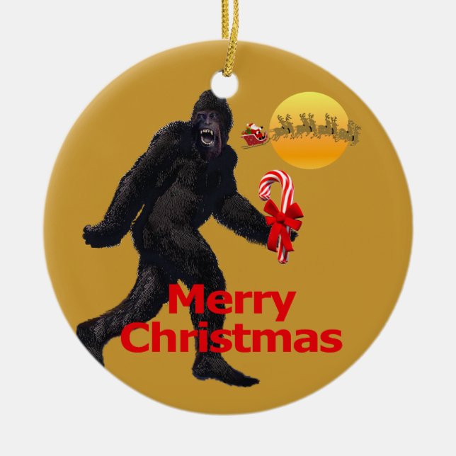 Glauben Sie an Bigfoot Keramik Ornament (Vorne)