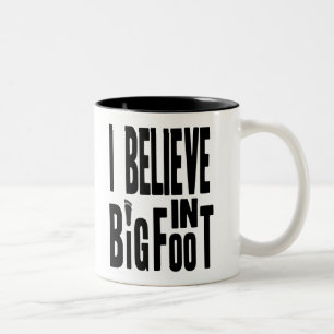 Glauben Sie an BIGFOOT - Schwarzes Zweifarbige Tasse