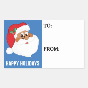 Glauben Sie an Black Santa Claus Geschenksticker Rechteckiger Aufkleber