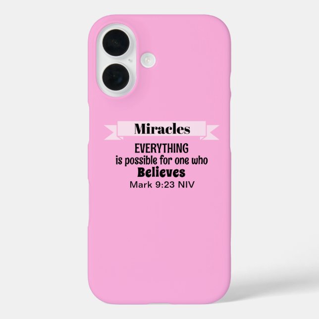 Glauben Sie an das Wunder Bibel Verse Pink Christl Case-Mate iPhone Hülle (Rückseite)