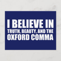 Glauben Sie an den Oxford Comma Spaß
