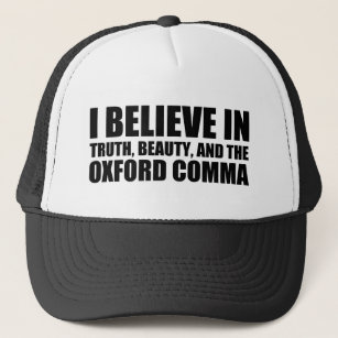 Glauben Sie an den Oxford Comma Spaß Truckerkappe