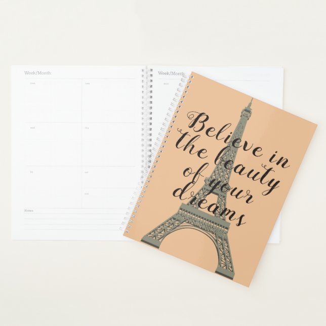 Glauben Sie an den Traum Eiffel Tower Planner Planer (Anzeige)