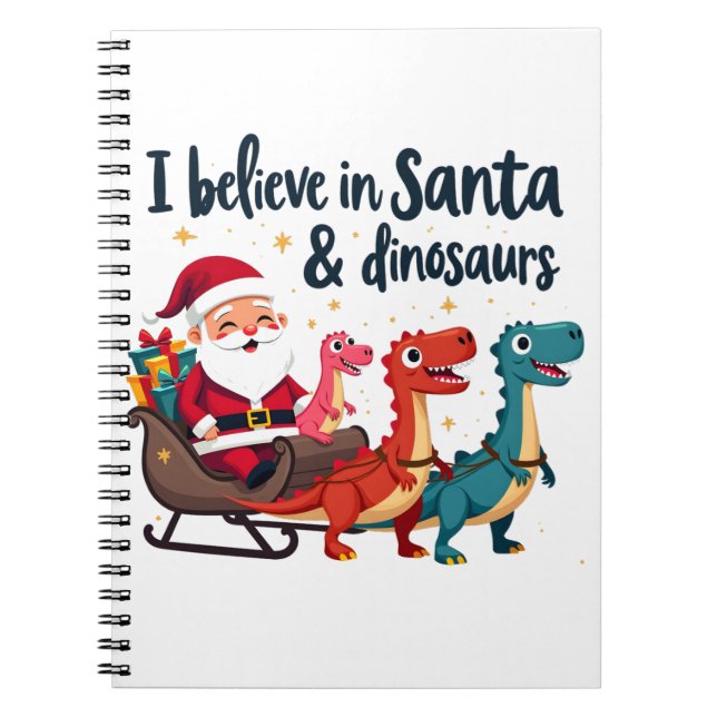Glauben Sie an den Weihnachtsmann und Dinosaurier  Notizblock (Vorderseite)