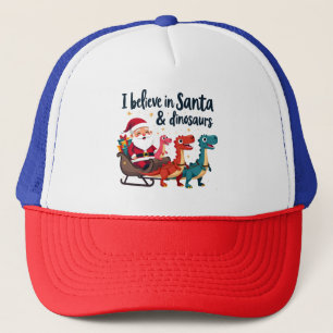 Glauben Sie an den Weihnachtsmann und Dinosaurier Truckerkappe