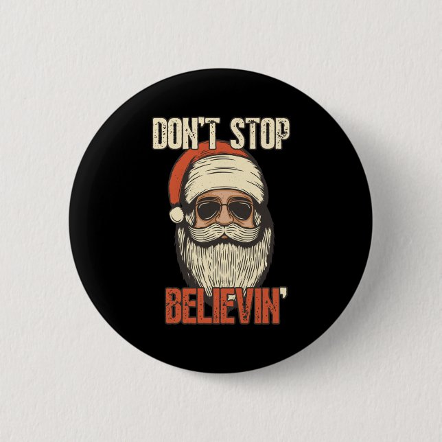 Glauben Sie an den Weihnachtsmann Vintage Weihnach Button (Vorderseite)