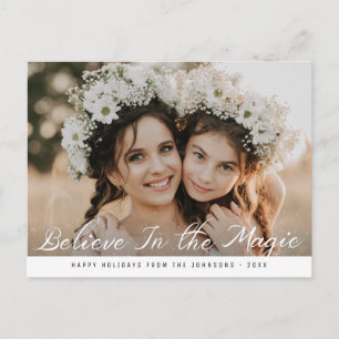 GLAUBEN SIE AN DEN ZAUBER   Frohe Weihnachten Postkarte