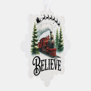 Glauben Sie an den Zauberzug Ornament Karte