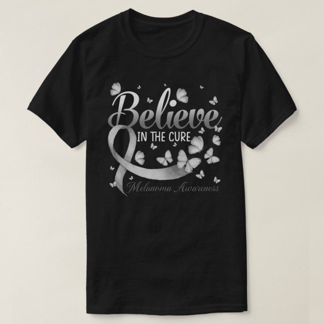 Glauben Sie an die heilende Melanom Awareness Butt T-Shirt (Design vorne)