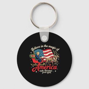 Glauben Sie an die Magie Amerikas machen Weihnacht Schlüsselanhänger