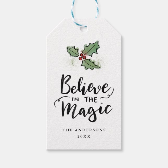 Glauben Sie an die Magie | Holiday Script Geschenkanhänger (Vorderseite)