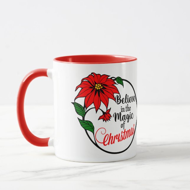 „Glauben Sie an die Magie von Weihnachten“ Tasse (Links)