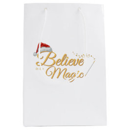 Glauben Sie an die Magie - Whimsical Holiday Desig Mittlere Geschenktüte