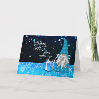 Glauben Sie an die magische Gnom-Weihnachtskarte Feiertagskarte