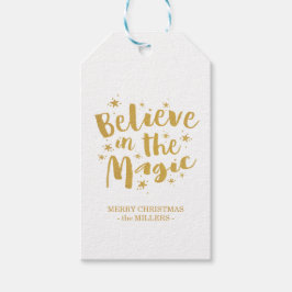 Glauben Sie an die magische Rustikal Gold Weihnach Geschenkanhänger