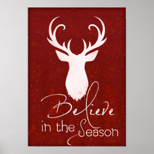 Glauben Sie an die Weihnachtsdekoration der Saison Poster