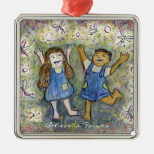 Glauben Sie an Fairies Fun Art Custom Ornaments Ornament Aus Metall