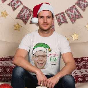 Glauben Sie an Ihr Elf Spaß Foto Weihnachten T-Shirt