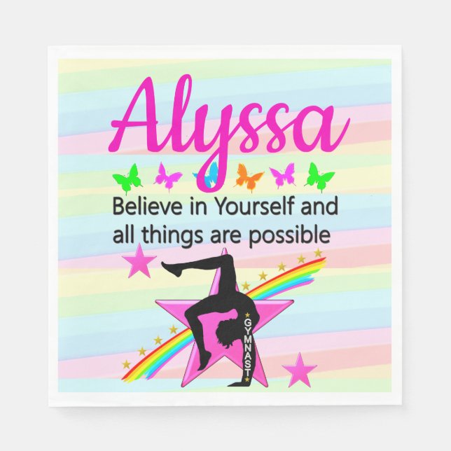 GLAUBEN SIE AN IHRE GYMNASTICS-DESIGN SERVIETTE (Vorderseite)