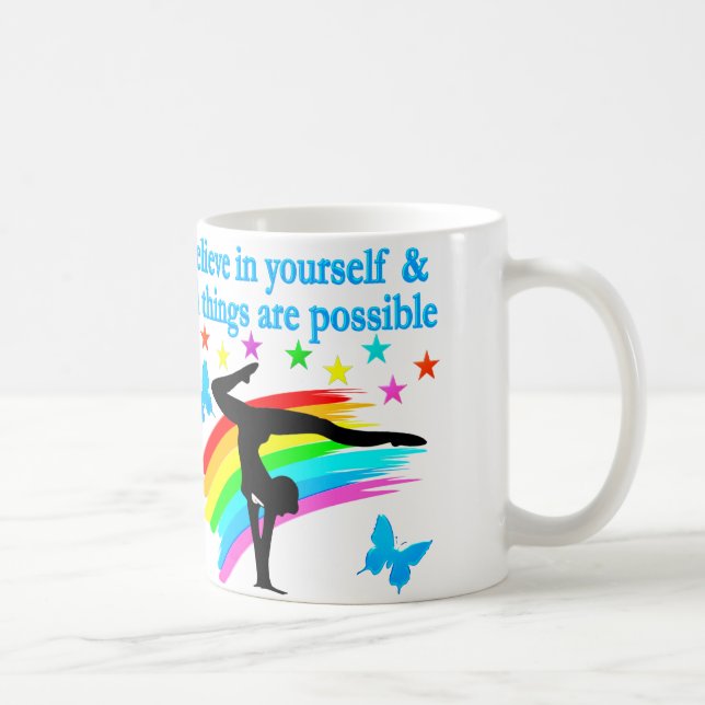 GLAUBEN SIE AN IHRE GYMNASTIKQUOTE KAFFEETASSE (Rechts)