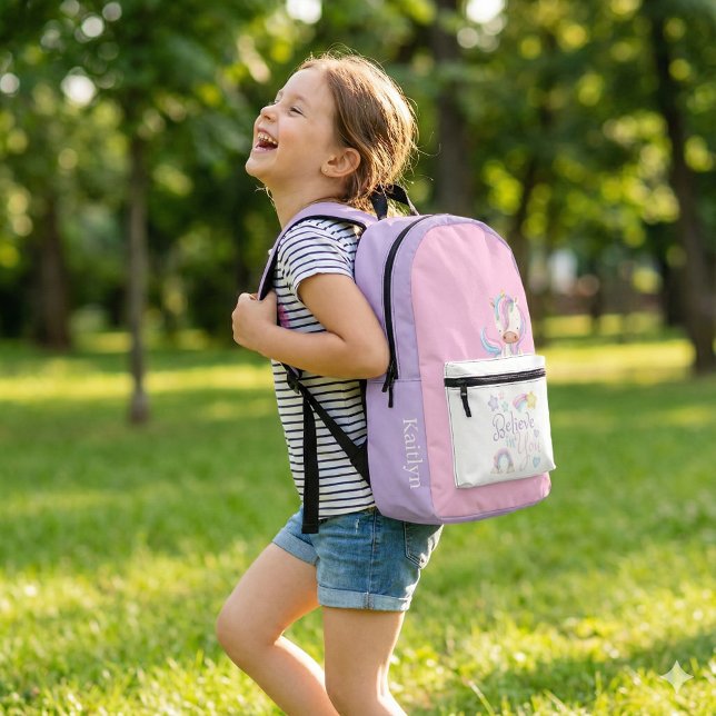 Glauben Sie an Ihren einheitlichen Backpack Bedruckter Rucksack (Empower someone special with this, "Believe in you" unicorn personalized backpack! )