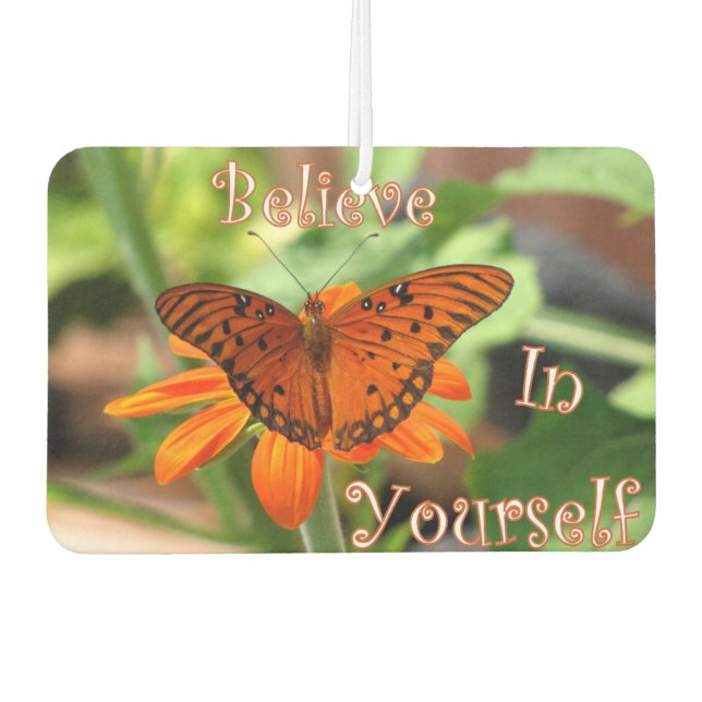 Glauben Sie an Ihren selbst inspirierenden Luftfed Autolufterfrischer (Vorderseite)