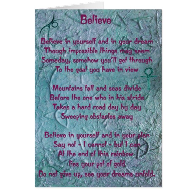 Glauben Sie an selbst (Vorne)