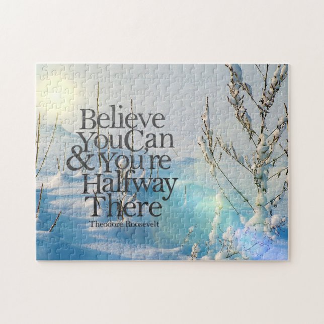 Glauben Sie an selbst Winter-Schnee-motivierend Puzzle (Horizontal)