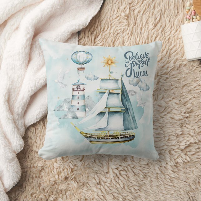 Glauben Sie an sich Schiff im Meer individuell anp Kissen (Decke)
