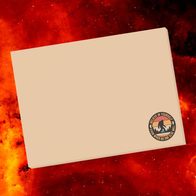 Glauben Sie an sich selbst Bigfoot Black Post-it Klebezettel (Von Creator hochgeladen)