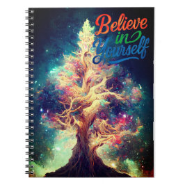 Glauben Sie an sich selbst - farbenfroher Baum Ins Notizblock