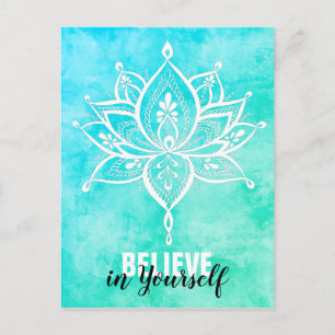 Glauben Sie an sich selbst Lotus Mandala Türkis Postkarte