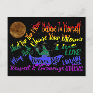 Glauben Sie an sich Träumen Liebe Respekt ermutige Postkarte