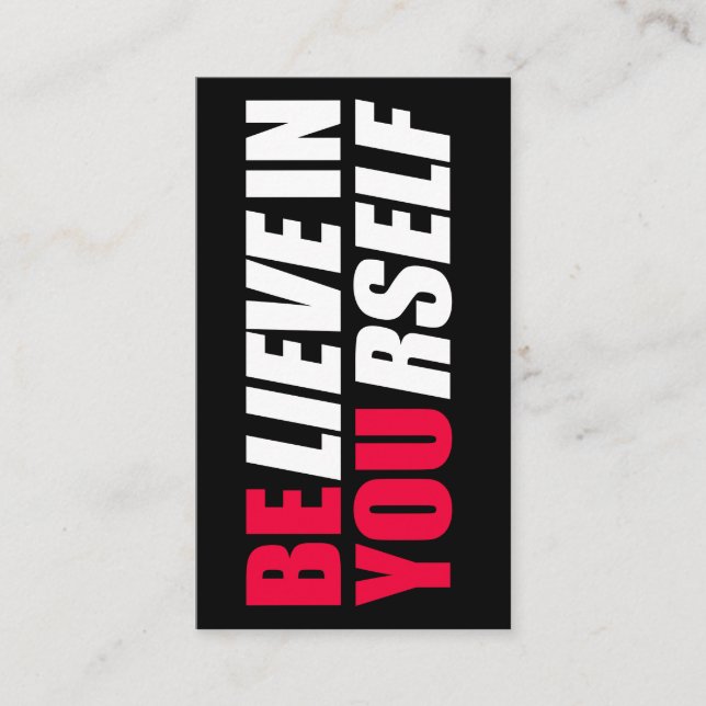 Glauben Sie an sich Visitenkarte (Vorderseite)