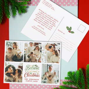 Glauben Sie an Weihnachten Moderne Familienfoto Co Postkarte