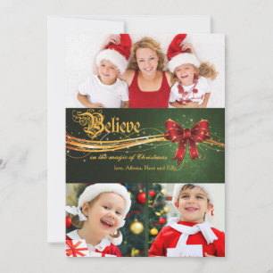 Glauben Sie an Weihnachten Urlaub Fotokarte