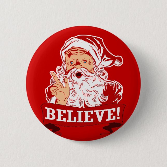 Glauben Sie an Weihnachtsmann Button (Vorderseite)