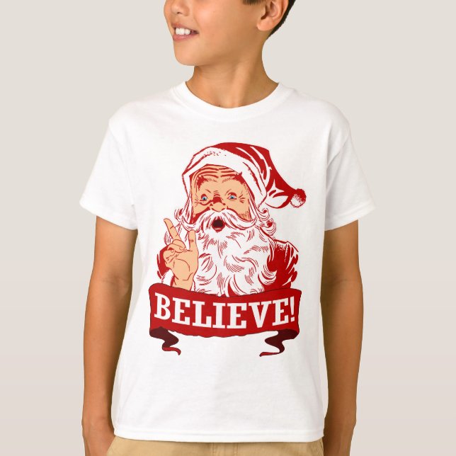 Glauben Sie an Weihnachtsmann T-Shirt (Vorderseite)