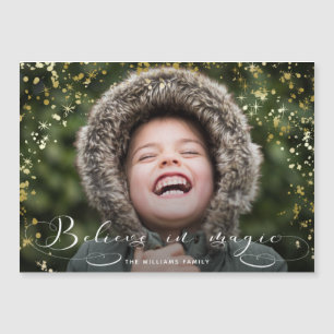 Glauben Sie an Zauberkalligraphie und Gold-Glitzer Magnetkarte