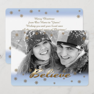 Glauben Sie. Benutzerdefinierte Foto Weihnachtsfla Feiertagskarte