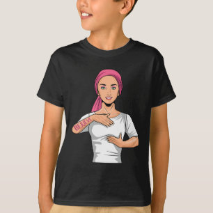Glauben Sie Brustkrebs-Bewusstsein Asl Amerikanisc T-Shirt
