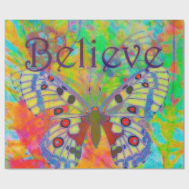 Glauben Sie bunter Schmetterling Geschenkpapier