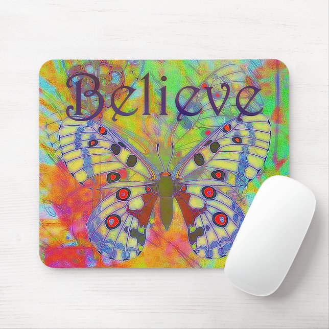 Glauben Sie bunter Schmetterling Mousepad (Mit Mouse)