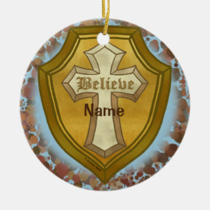 Glauben Sie christliches Kreuz-Ornament Keramikornament