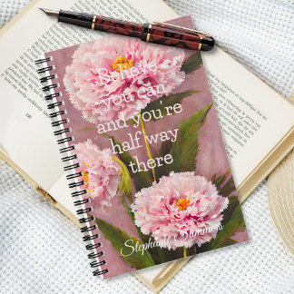 Glauben Sie, dass Sie rosa Carnation florale Inspi Notizbuch