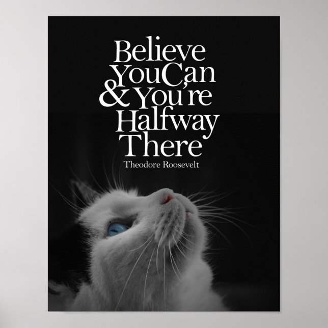 Glauben Sie, dass Sie schöne Katzen Motivierend Zi Poster (Vorne)