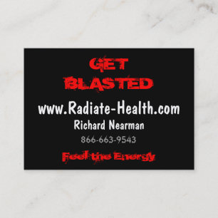 Glauben Sie der Energie, www.Radiate-Health.com, Visitenkarte