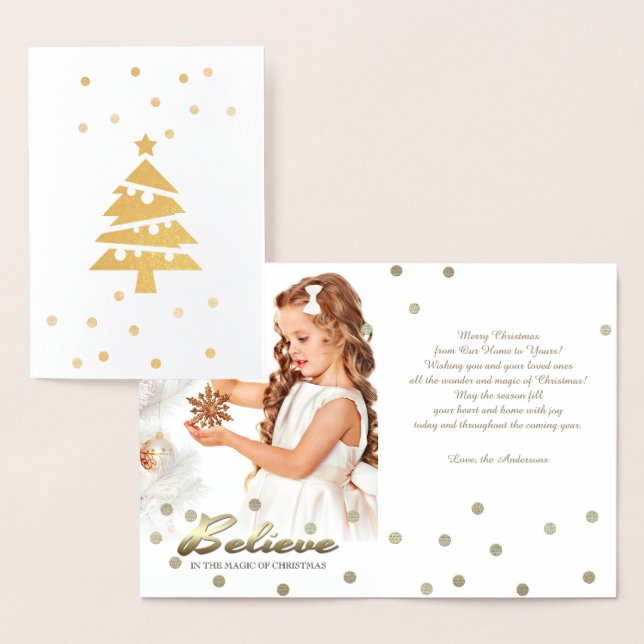 Glauben Sie. Echte Foil Luxe Custom Foto Card Folienkarte (Anzeige)