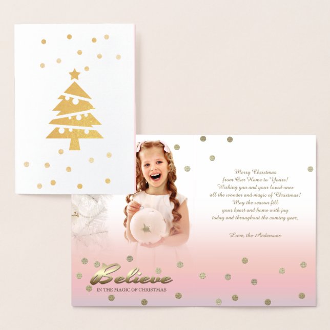 Glauben Sie. Echte Foil Luxe Custom Foto Card Folienkarte (Anzeige)